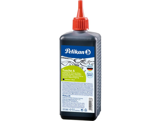 Pelikan 211664 Black Ink 1000mL bottle, Made in Germany. 